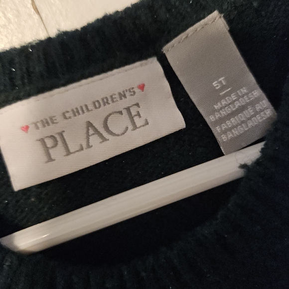 🍁 The Children's Place Green Dress with Silver Bows - Picture 3 of 3